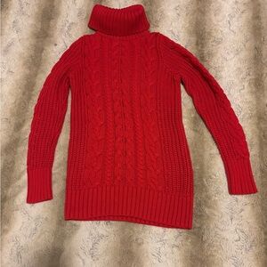 Gap XS red cable knit 100% cotton sweater